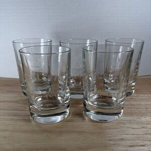Bulleit Frontier Whiskey Set 5 Embossed Oval Shot Taste Glasses Scotch Glass